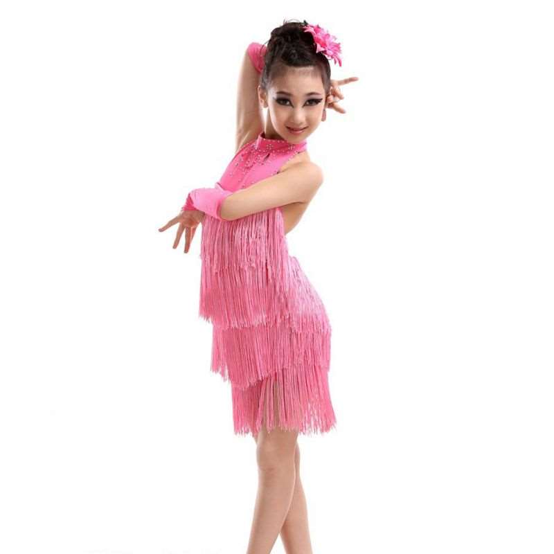 Kids Girls Dance Outfits Belly Dance Cha Cha Dress Latin Salsa Costumes