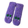 1 Pair Women Socks Cartoon Pattern Thickened Warm Knitting Socks Non-Slip Plush Pilling Resistant Floor Socks