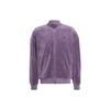 Embossed Reversible Jacket With Letter Logo Print Loose Long Sleeve Men Jacket Purple HY1284