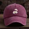Three Daisy Print Baseball Caps for Men and Women, Outdoor Hats That Are Duckbill Caps That Are Trendy