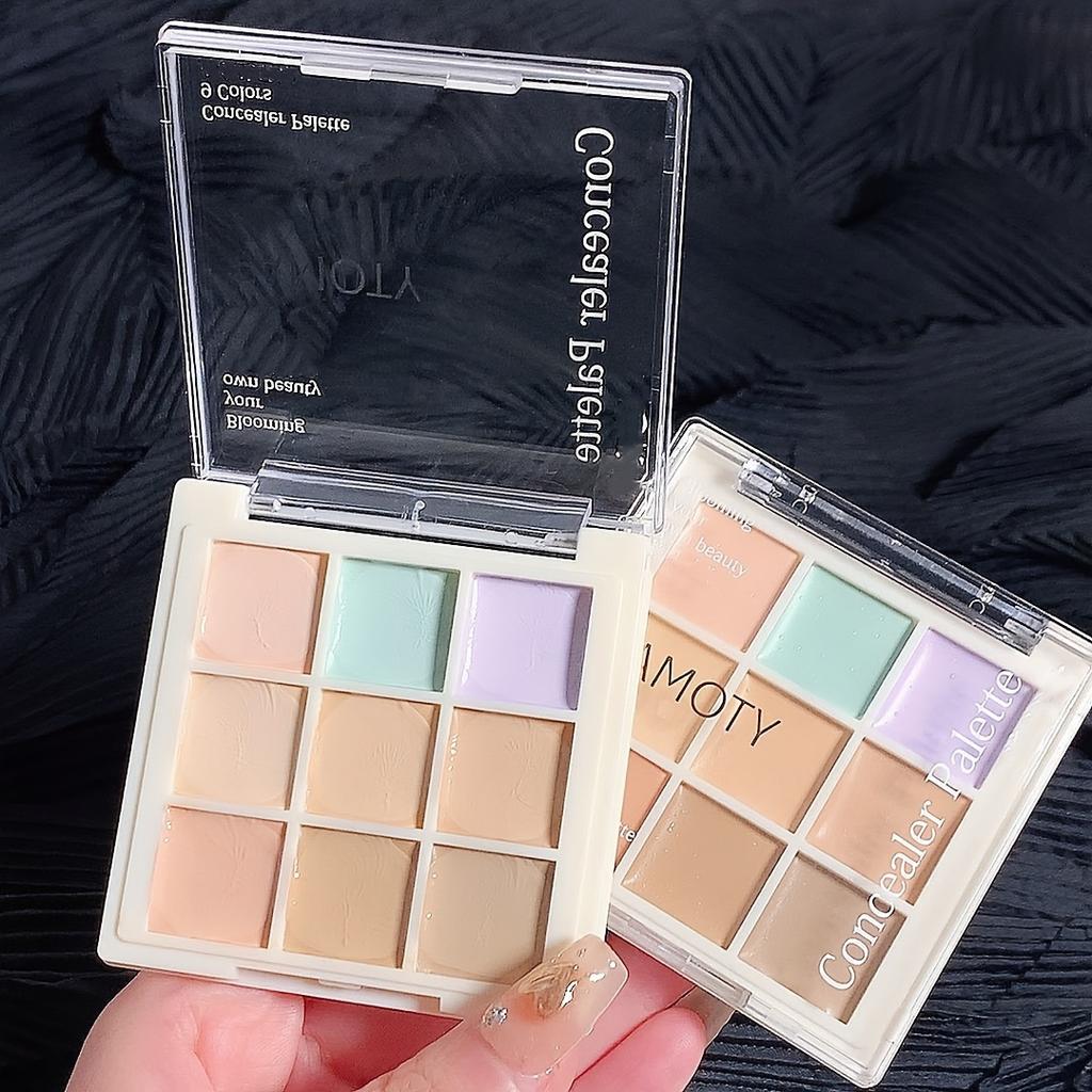 9-Color Concealer Cream Palette Ultimate Spot Acne Dark Circles Tear Grooves Coverage for Brightening and Smoothing Skin Tone Flawless Makeup
