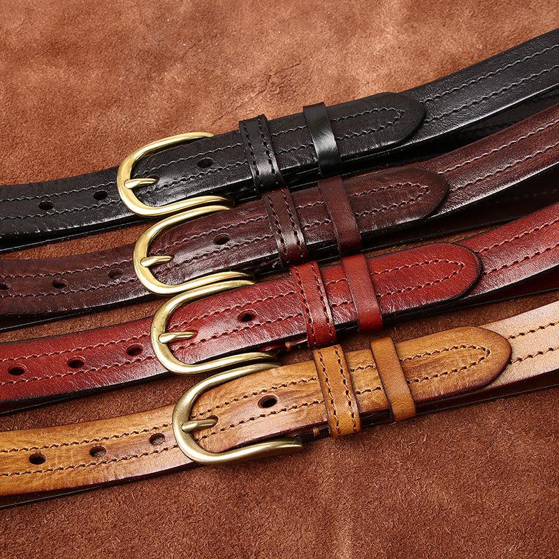 Ремень женский индивидуальный тренд кожаный пряжка первый слой коровья кожа ретро и мода универсальный ремень женский