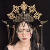 Stage Performance Baroque Rhinestone Crown Elegant Princess Tiara Goddess Halo Headwear Lolita