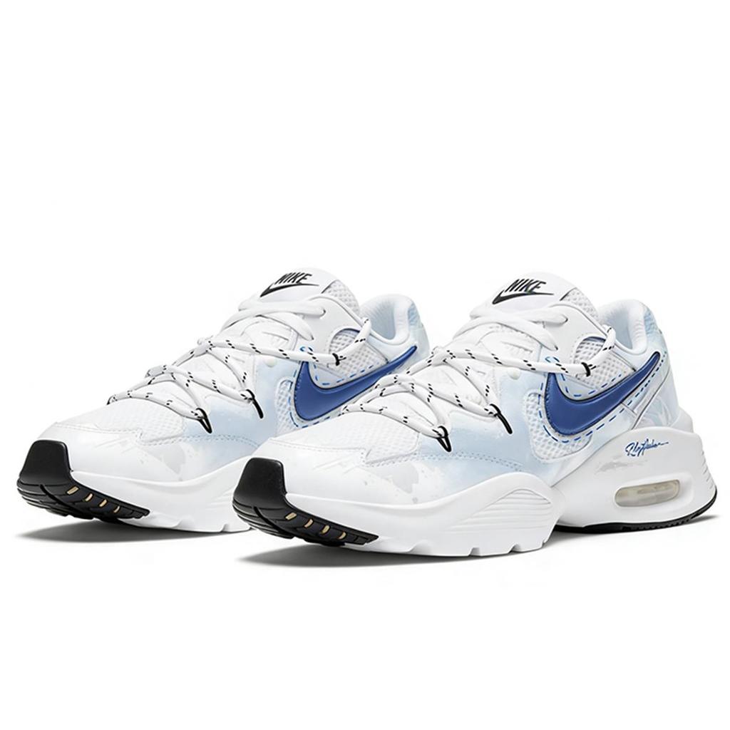 Nike Air Max Fusion Mesh Cushioning Low top Casual Running Shoes Men's White Blue CJ1670-102(Team2007-)