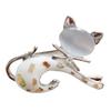 [R8506] - Silver White 'Cat' Designer Brooch - 45x35 Mm