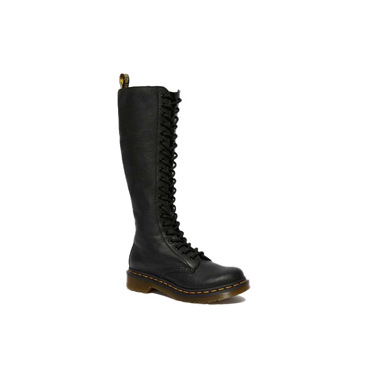 Dr. Martens 1B60 Вирджиния Кожа Простые Однотонные Высокие Сапоги Женские сапоги Черные 23889001