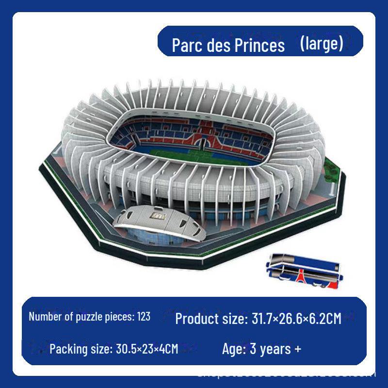 Реал Мадрид 3D Пазл Футбольное Поле Модель: Игрушка для сборки без клея и кубок Лиги чемпионов - идеальный подарок на день рождения для мужчин