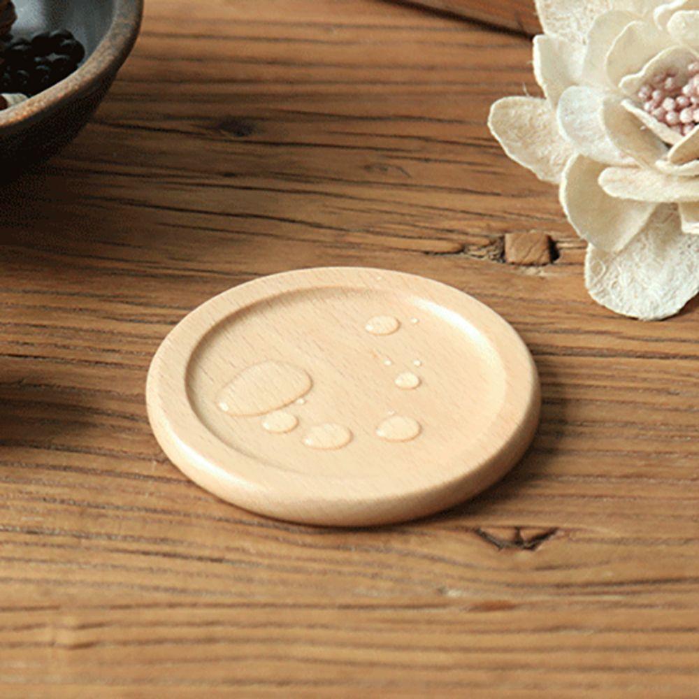 6pcs/set Round Teacup Mat Japanese Style Insulated Placemat Teaware Wood Coaster Gift