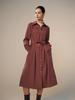 Tosae Shirred Shirt Dress Brick
