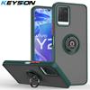 KEYSION Модный матовый чехол для VIVO Y21 T Y21S Y33S Y33T с прозрачным кольцом, противоударный чехол для телефона VIVO Y11 Y12 Y15 Y17