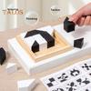 1 Set Hidden Puzzle Building Block Toy Brain Teaser Black White Wooden Block Board Game Toddlers Color Shape Learning Focus Training STEM Educational