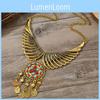 Retro Boho Chic Angel Wing Necklace With Alloy Pendant And Multilayer Chain For Unisex Style