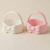 yangyizhi 3D Printed Bow Storage Basket, Portable Rounded Design Lipstick Sundries Holder for Entryway Desktop Vanity Tabletop, Girly Style