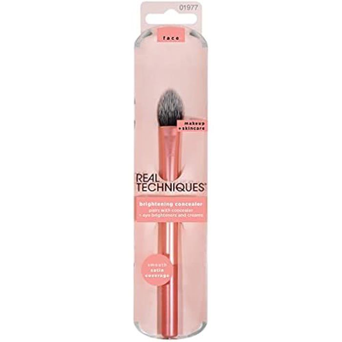 Pinceau de Maquillage - Real Techniques - Éclaircissant - Forme Pattes de Chaton - Couleur Cranberry