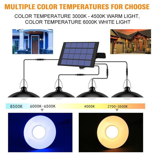 4/3/2/1 головки светодиодный солнечный подвесной светильник для использования в помещении, солнечная лампа с линейной лампочкой, освещение сарая для дома, сада, двора