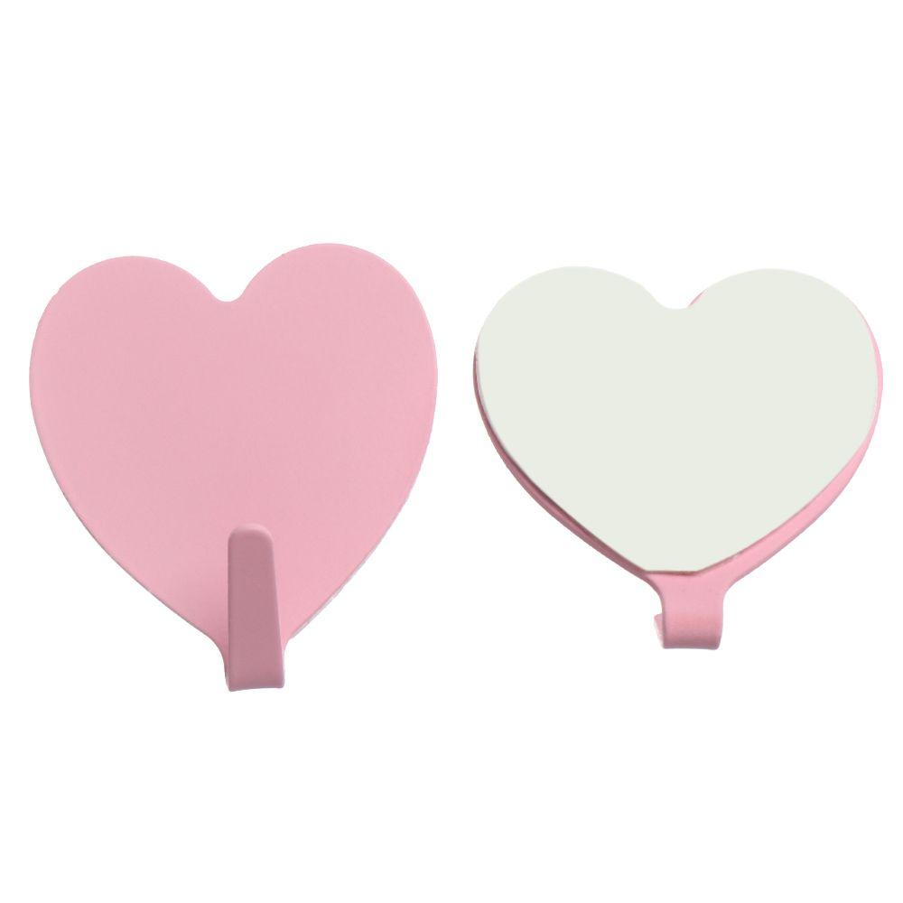 1Pc Waterproof No Trace Metal Heart-shaped Wall Hook Hanger Hooks Storage Racks Key Holder