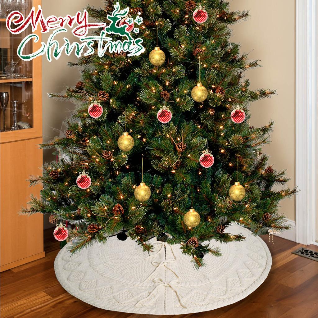 Стильная белая юбка для рождественской елки Теплая и элегантная белая юбка для пола для рождественской елки Стильное украшение для елки