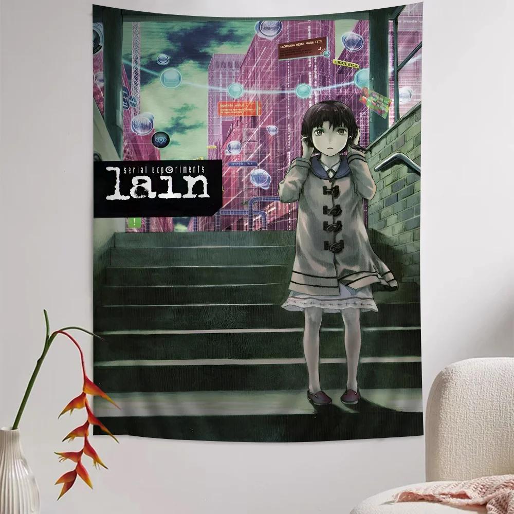 Serial Experiments Lain Cartoon Tapestry Art Science Fiction Room Home Decor Wall Hanging Home Decor