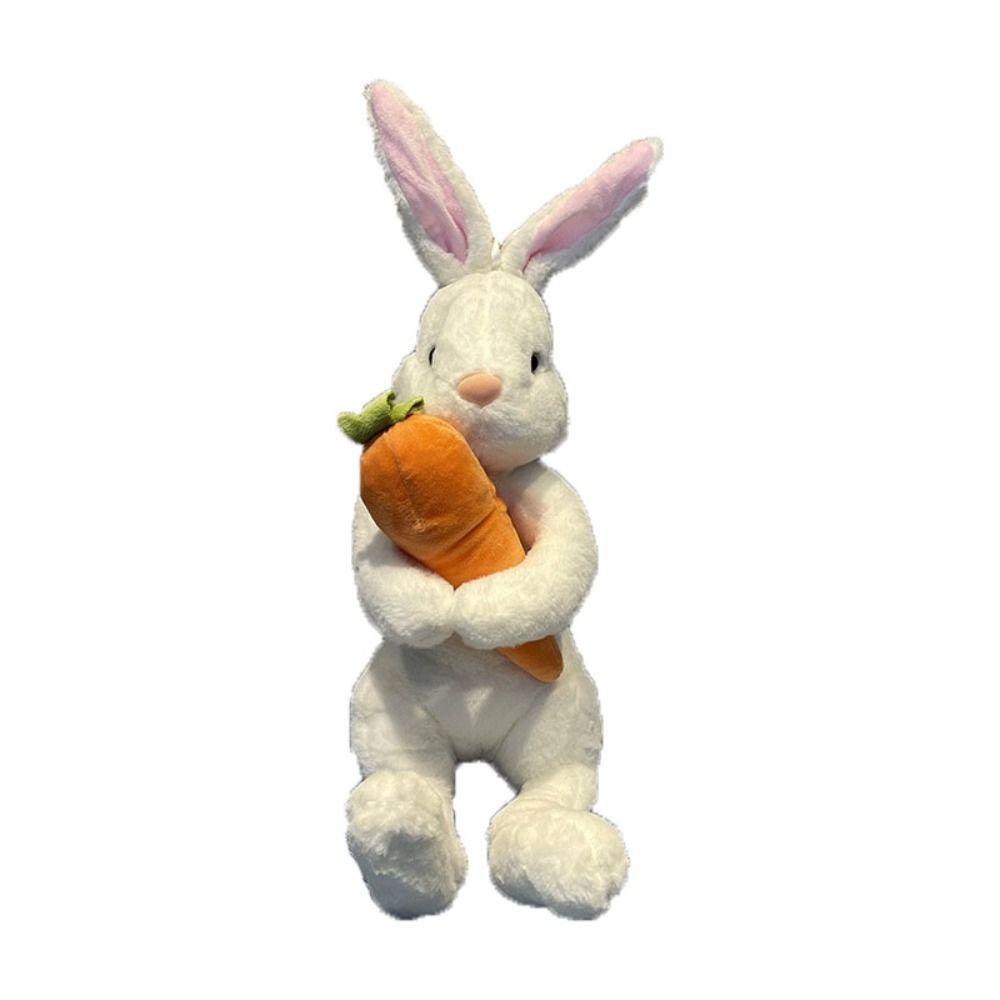 New Gifts For Kids Easter Day Sitting Bunny Hugging Carrot Simulated Rabbit Doll