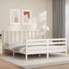 VidaXL Bed Frame with Headboard White 160x200 Cm Solid Wood 3193867