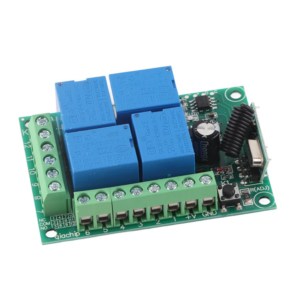 DC12V 4-канальный 433MHZ беспроводной пульт управления гаражными воротами с приемником и пультом дистанционного управления