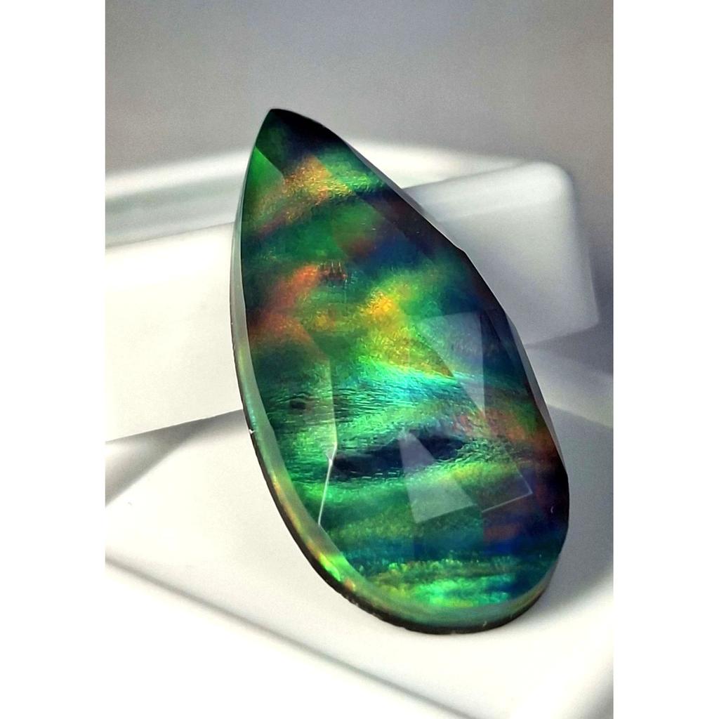 Natural Black Fire Opal Pear Cut 13-15 Ct Beautiful Certified Loose Gemstone