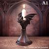 Gothic Candle Holder Vintage Cat Wolf Bat Statue Halloween Candlestick For Home Party Decoration Resin Sculpture