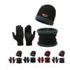 Winter Warm Set: Non-Slip Touchscreen Gloves, Knitted Hat, and Thick Velvet Wool Scarf