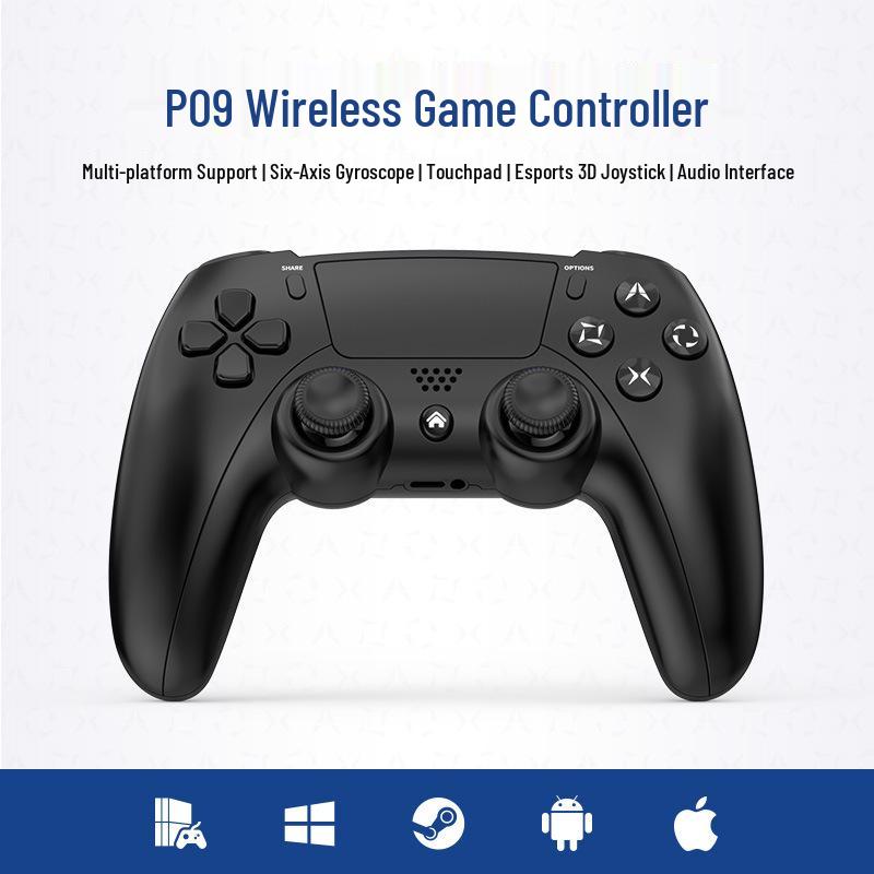 Bluetooth Six-Axis PS4 Controller with Touchpad, Audio Interface, and Motion Sensing for Android, iOS, Computer, and Steam.