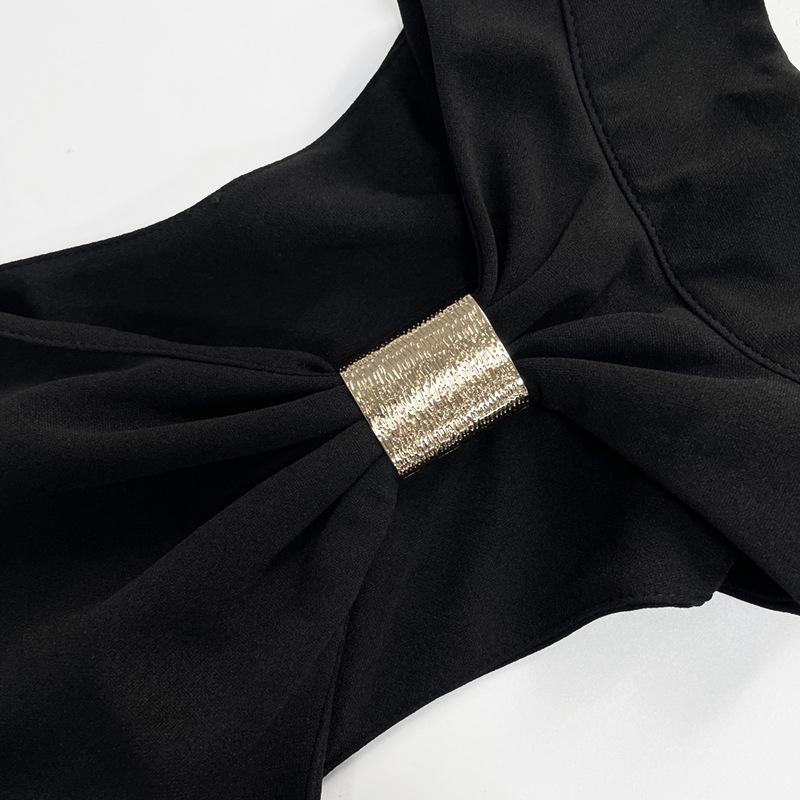 Весна/Лето 2025 Женское однотонное вечернее платье без рукавов с высоким воротом, облегающее фигуру