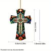 Elegant Easter Acrylic Cross Flat Hanging Accessory For Car Interior And Keychain