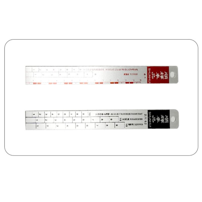 Standard Paint Ruler Paint Mixing Tool Ruler Paint Tool Black/R-ed Suitable for Cars Steel Ruler Paint Tool