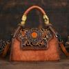 Vintage Handmade Embossed Women Leather Bag Luxury Handbag Versatile Female Shoulder & Crossbody Bags