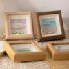 4-Inch Wooden DIY Hollow Square Photo Frame, Tabletop Picture Frame For Crafts Or Embroidery Gifts Birthday Graduation