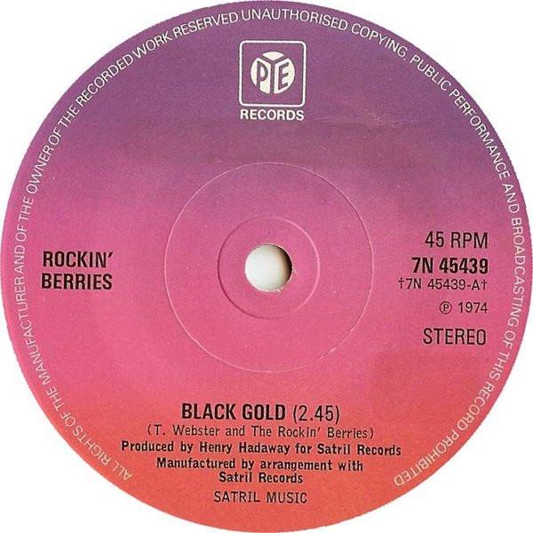 7-дюймовая пластинка ROCKIN BERRIES Черно-золотая 7N45439 Pye Records 1974 Великобритания Рок Б/у