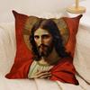 Jesus Christ Portrait Cushion Cover Pillowcase Ultra Soft Skin Friendly Fabric Cloud Like Comfort  Concealed Zipper