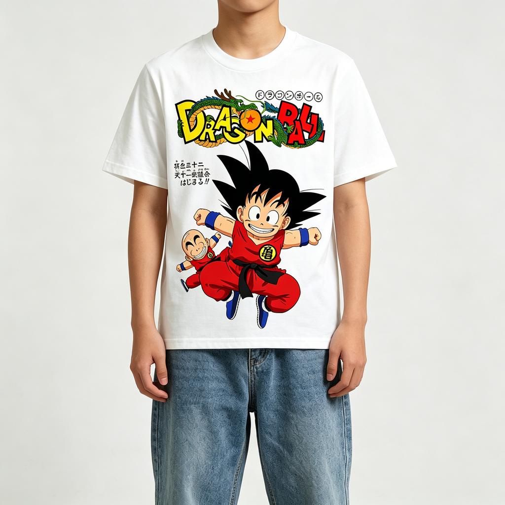 Men Women T Shirt Women Tee Boys Girls Top Adults Children Parent Child Cotton kid Tshirts Dragon Ball Goku Krillin Anime Tops