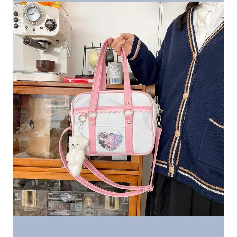 New Japanese JK Portable Uniform Shoulder Bag PU Love Pain Bag Simple Campus Girls Soft Cute Messenger Bag Itabag IB065