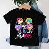 Новая 2026 K-Pop Футболка с мультяшными мальчиками Demon Hunters Saja с круглым вырезом, с принтом, модный повседневный топ, детская футболка, детская одежда