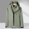 Couples Winter Cotton Inlined Hardshell Jacket Men and Women Plus Fleece Thickened Three-in-one Two-piece Windproof Mountaineering Jacket