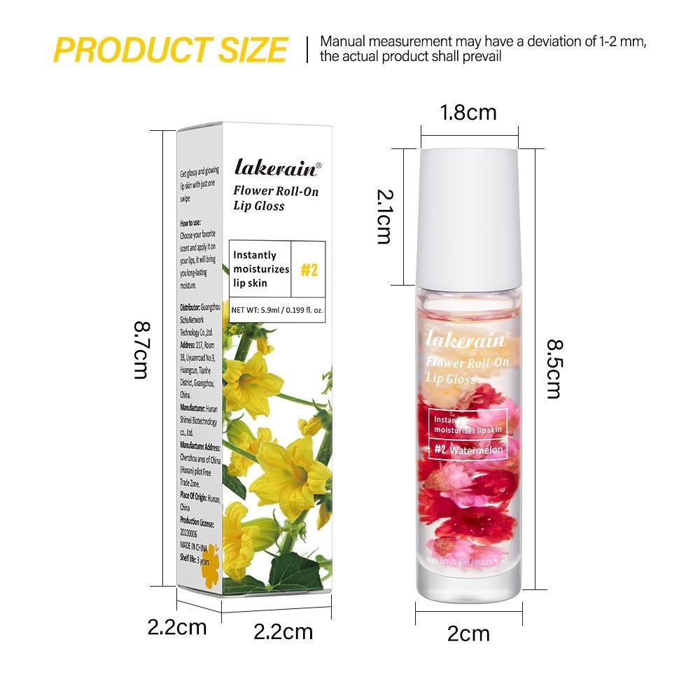6 мл Real Flower Roller Lip Oil, питательный и увлажняющий цветочный бальзам для губ, глубокий уход за губами