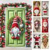 Yousheng Christmas Door Cover Funny Santa Claus/Gnome/Snowman/Wreath Hanging Backdrop Door Banner 70" X 35" Winter Porch Sign for Home Yard Wall Decor