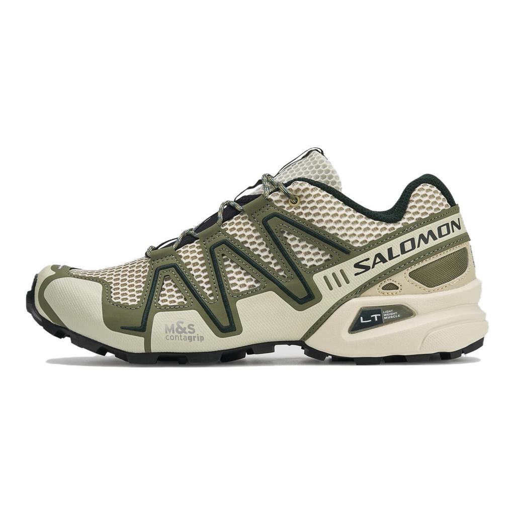 SALOMON Беговые кроссовки Speedcross 3 Унисекс Ванильный рис/Зеленый мох/Жук-скарабей Черный L49235100
