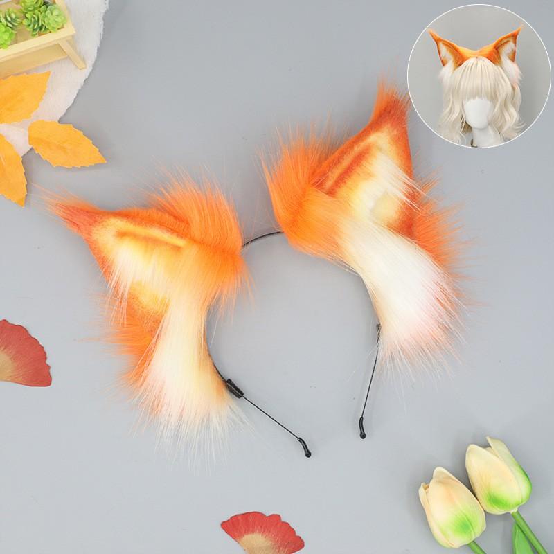 Fluffy Animal Ear Headband Cosplay Anime Convention - Fox Wolf Lynx Ears In Soft Plush Adjustable One Size