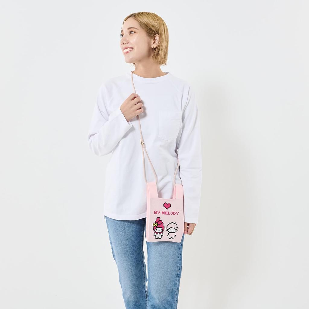 Baby Lou Pochette с плечевой мини-сумкой-тоут IP BR Вязаный Персонажи Sanrio B 8397 03 Hello Kitty [Routeto] Китти/Привет