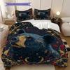 Black Bear Pattern Bedding Quilt Set Quilt Cover Pillowcase Home Decoration Birthday Gift (1 * duvet cover + 2 * pillowcase, without core)