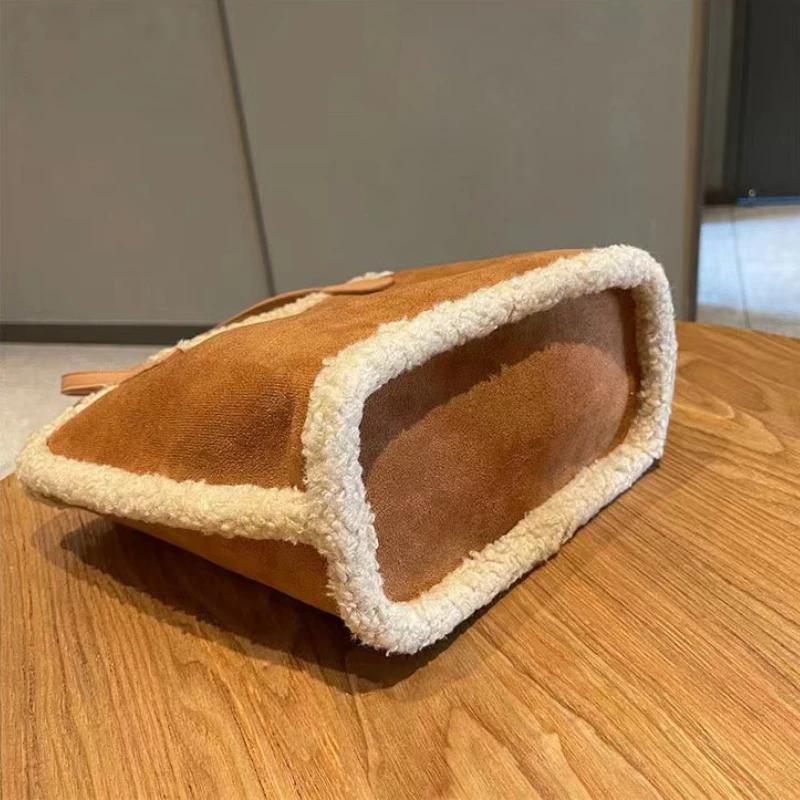 Plush Bag Women's Shoulder Bag Suede Matte Purse and Tote Bag Women's Designer Bag Mom Kid Bag