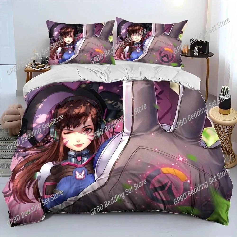 3D Печать OW Игра Overwatch DVA Комплект постельного белья Спальня Мягкие Современные покрывала Удобное Мягкое пододеяльник Удобный пододеяльник И наволочка