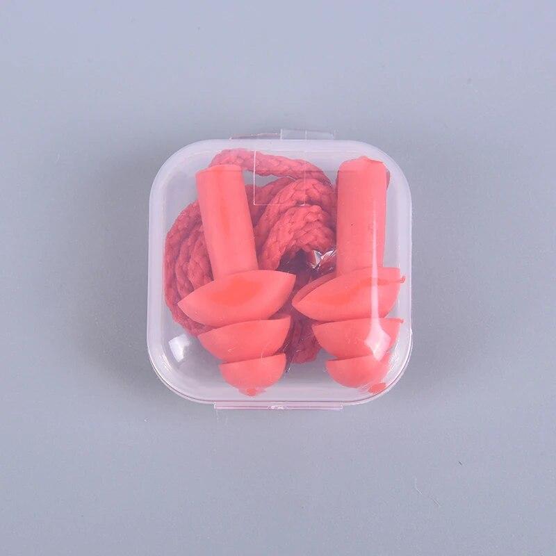 1 Pc Silicone Ear Plugs Sleep Earplugs Noise Reduction Swimming Earplugs With Rope For Men Women Diving Underwater Ear Plugs