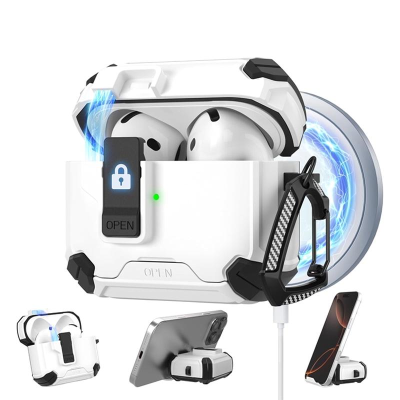 Чехол-подставка для телефона для чехла AirPods 4-го поколения Магнитный автоматический замок с набором для чистки Ударопрочный защитный чехол для AiPods 4